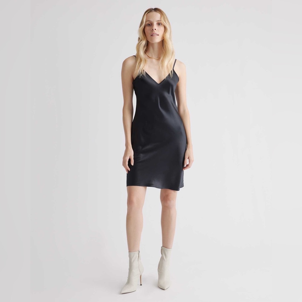 Quince 100% Washable Silk Mini Slip Dress